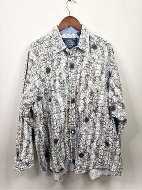 Gant Rough Weather button-down shirt featuring beige cartography print vintage